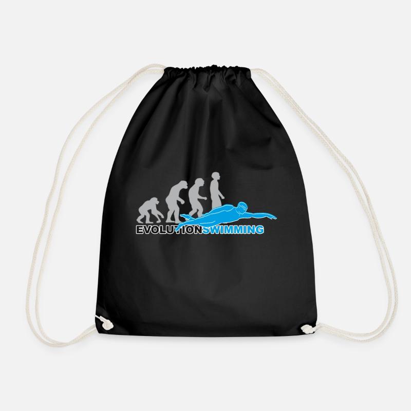 evolution swimming, swim, schwimmen, Schwimmer - Turnbeutel - Schwarz