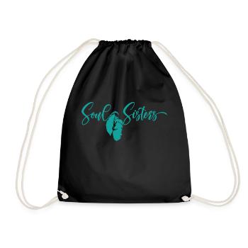 Soul sisters gift saying friends bro - Drawstring Bag - black - Front