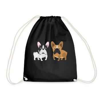 Two Bulls - French Bulldog - Drawstring Bag - black - Front