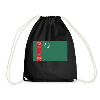 Turkmenische Flagge - Turnbeutel - Schwarz - Vorne