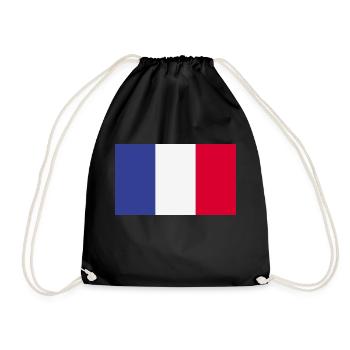 Frankreich Französische Fahne Umriss France Fun - Turnbeutel - Schwarz - Vorne