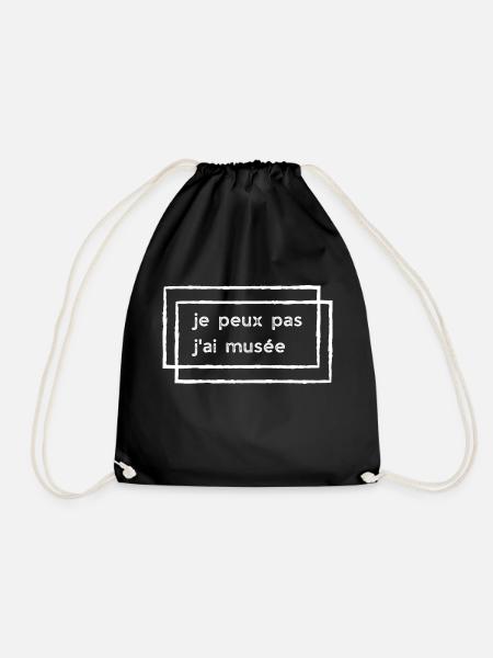 Je peux pas j'ai musée (rectangles) - Sac de sport léger - noir
