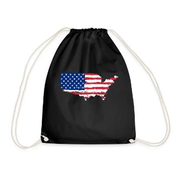 American Distressed Flag America USA Flag - Turnbeutel - Schwarz - Vorne