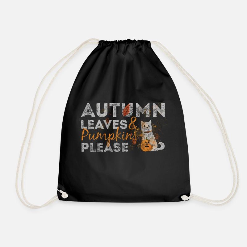 Autumn leaves and pumpkins please - Turnbeutel - Schwarz