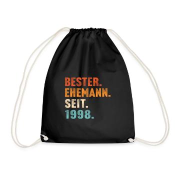 Bester ehemann seit 1998 hochzeitstag - Turnbeutel - Schwarz - Vorne