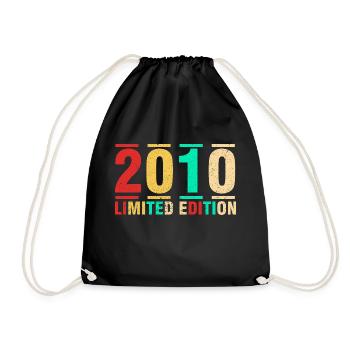 Geburtstagsgeschenk 2010 Limited Edition 2010 - Turnbeutel - Schwarz - Vorne