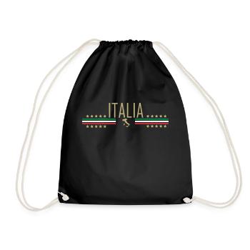 Italien, Italia, Italy, Logo, I Love Italy - Turnbeutel - Schwarz - Vorne
