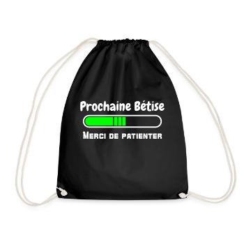 prochaine bêtise - merci de patienter - chargement - Sac de sport léger - noir - Devant