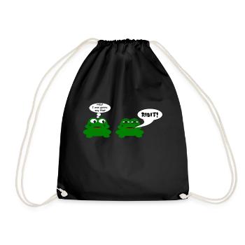 Frog chat - Drawstring Bag - black - Front