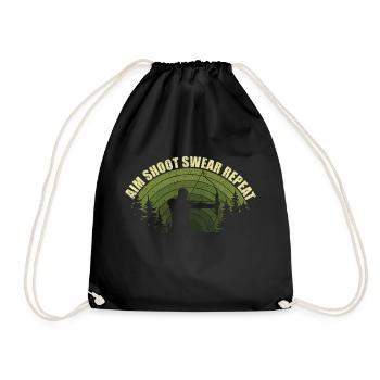 Fun archery bow hunting bowhunter bowhunting bow - Drawstring Bag - black - Front