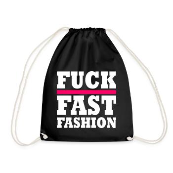 Fuck fast fashion - Sac de sport léger - noir - Devant