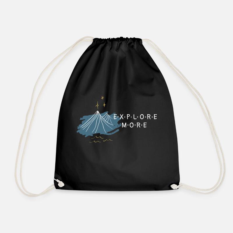 explore more - Drawstring Bag - black
