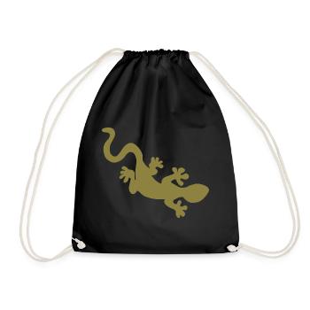 Gecko - Turnbeutel - Schwarz - Vorne