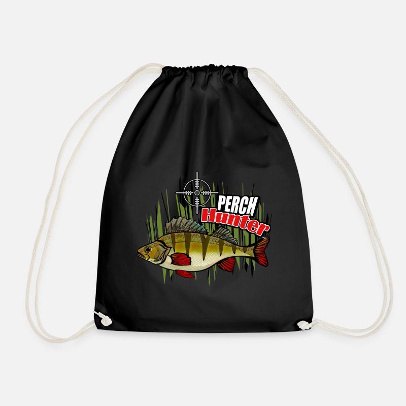 Barschfischen - Turnbeutel - Schwarz