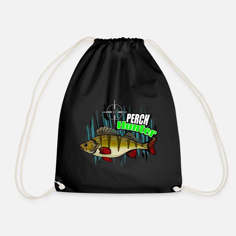Perch fishing - Drawstring Bag - black