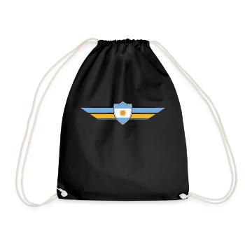 Argentina Fan World Cup - Drawstring Bag - black - Front