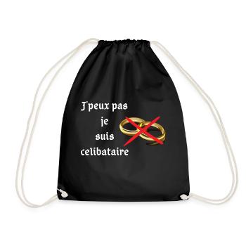 je peux pas je suis celibataire - Sac de sport léger - noir - Devant