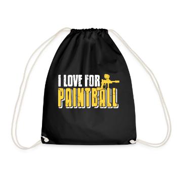 I Love For Paintball Retro Vintage Baller T-Shirt - Turnbeutel - Schwarz - Vorne