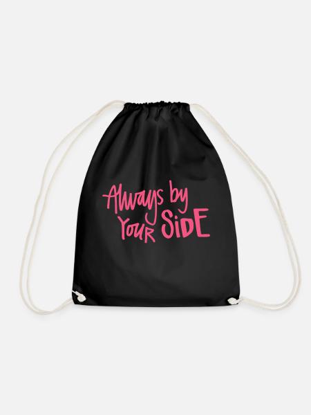 Always by Your SIDE Pink - Drawstring Bag - black