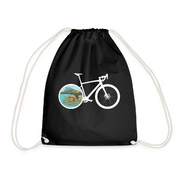 Gravel Bike See Rennrad Fahrrad lustige Geschenk - Turnbeutel - Schwarz - Vorne