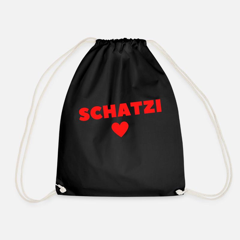 Schatzi Valentinstag Lieblingsmensch Geschenkidee - Turnbeutel - Schwarz