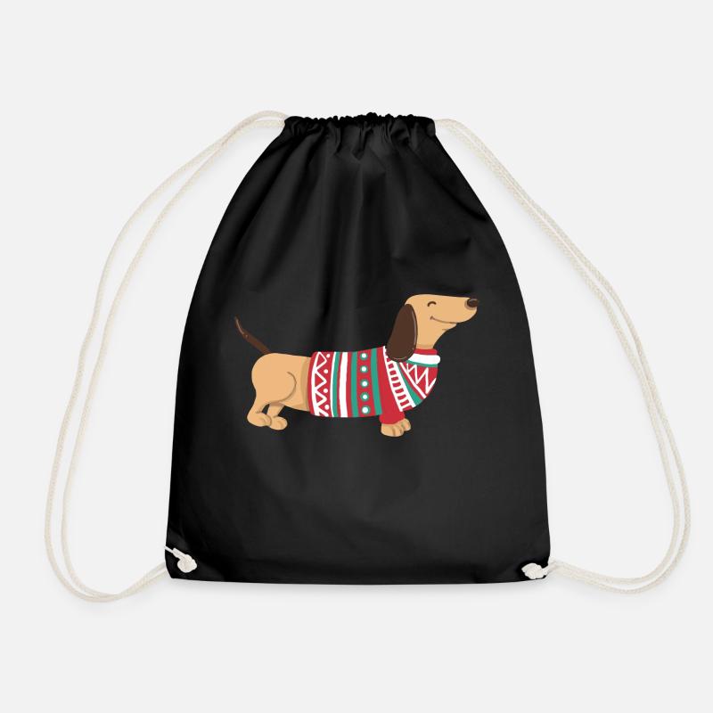 Drôle de Teckel de Noël Teckel de Noël Chien - Sac de sport léger - noir