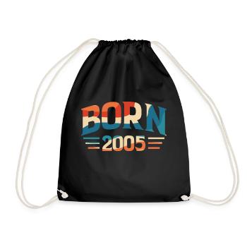 18th birthday Young girls 18 years 2005 funny - Drawstring Bag - black - Front