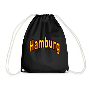 Hamburg - Turnbeutel - Schwarz - Vorne