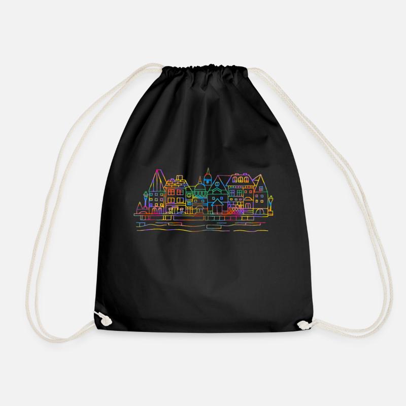 Maisons colorées - Sac de sport léger - noir