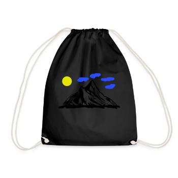 Mountains Nature - Drawstring Bag - black - Front