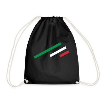 Italien Streifen - Turnbeutel - Schwarz - Vorne