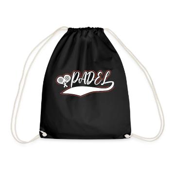 Padel Tennis Paddel Padelball Padeln Padeltennis - Turnbeutel - Schwarz - Vorne