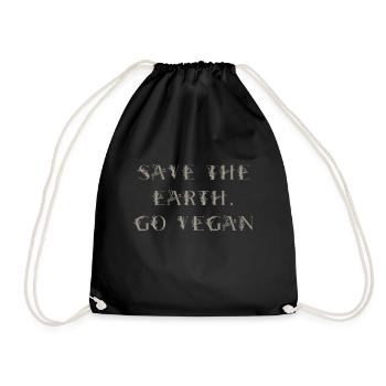 Save the earth go vegan - brun - Sac de sport léger - noir - Devant