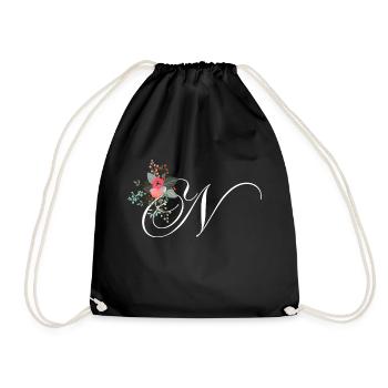 Lettre n fleuris - Sac de sport léger - noir - Devant