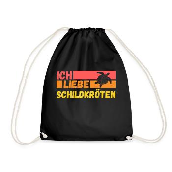 Schildkröte Schildkröten - Turnbeutel - Schwarz - Vorne