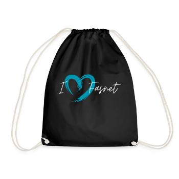 I love Fasnet blau - Turnbeutel - Schwarz - Vorne