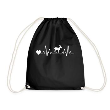 Farm Farmer Farmer Heartbeat Goats - Drawstring Bag - black - Front