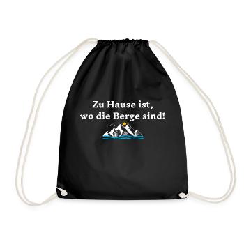 Zu Hause ist wo die Berge sind - Turnbeutel - Schwarz - Vorne