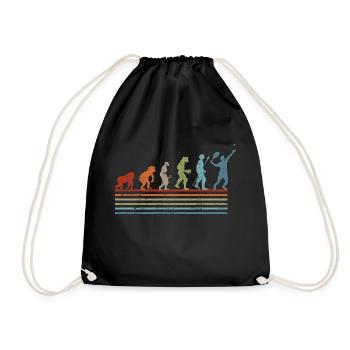 Retro-Vintage-Tennis-Evolution - Turnbeutel - Schwarz - Vorne