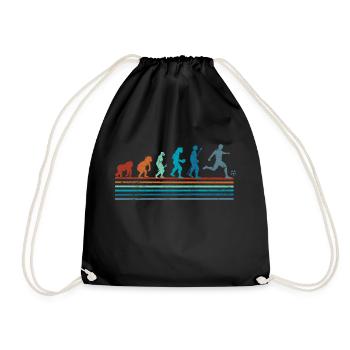 Vintage Retro Football Evolution - Drawstring Bag - black - Front