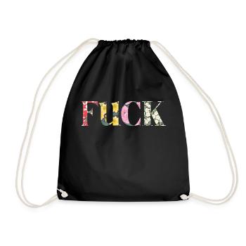 F U C K - Foxtrott uniform charlie kilo in Flower - Turnbeutel - Schwarz - Vorne