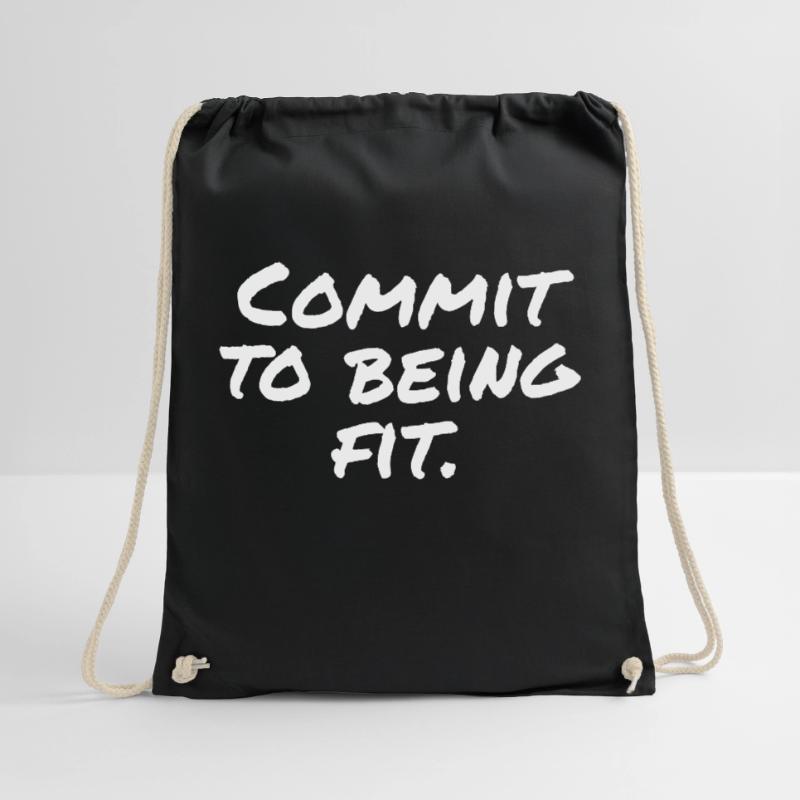 Commit to being fit Drawstring Bag