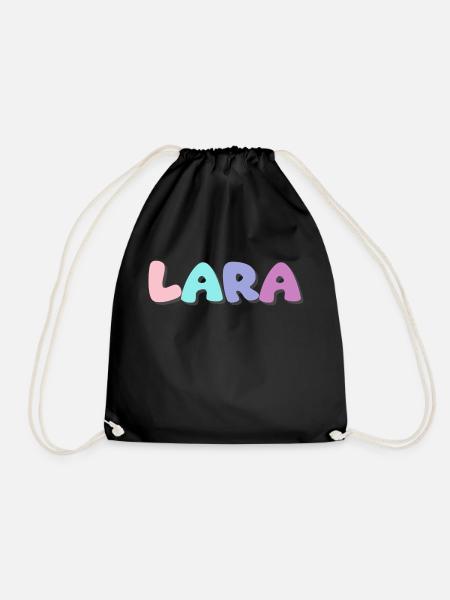 Name - Lara - Turnbeutel - Schwarz