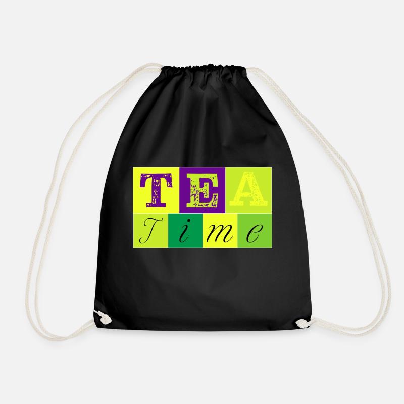 Tea Time - Drawstring Bag - black