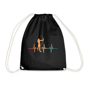 Archery heartbeat - Drawstring Bag - black - Front