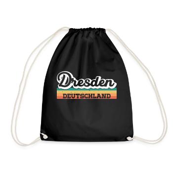 Dresden Deutschland DDR GDR Retro - Turnbeutel - Schwarz - Vorne