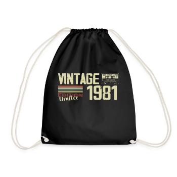 1981 Vintage Rétro Cadeau D'anniversaire 1981 - Sac de sport léger - noir - Devant