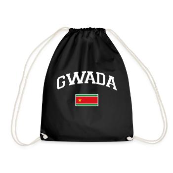 Flag of Guadeloupe - Gwada - 971 - Kreyol Sat - Drawstring Bag - black - Front