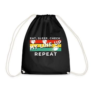 Manger Dormir Vérifier ma composition Répéter Fantasy Football - Sac de sport léger - noir - Devant