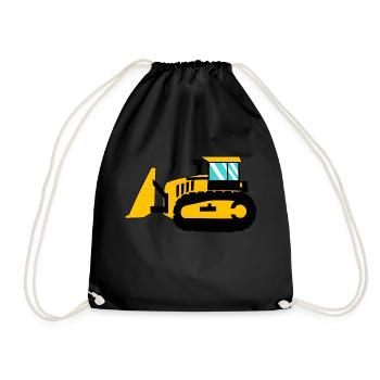 Grand tracteur à chenilles Caterpillar - Sac de sport léger - noir - Devant